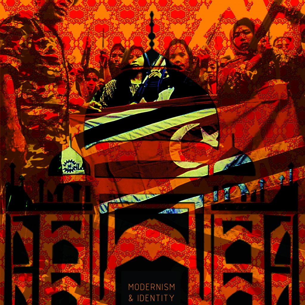 Image of a poster of a collage of a mosque and the Aceh Insurgency Army