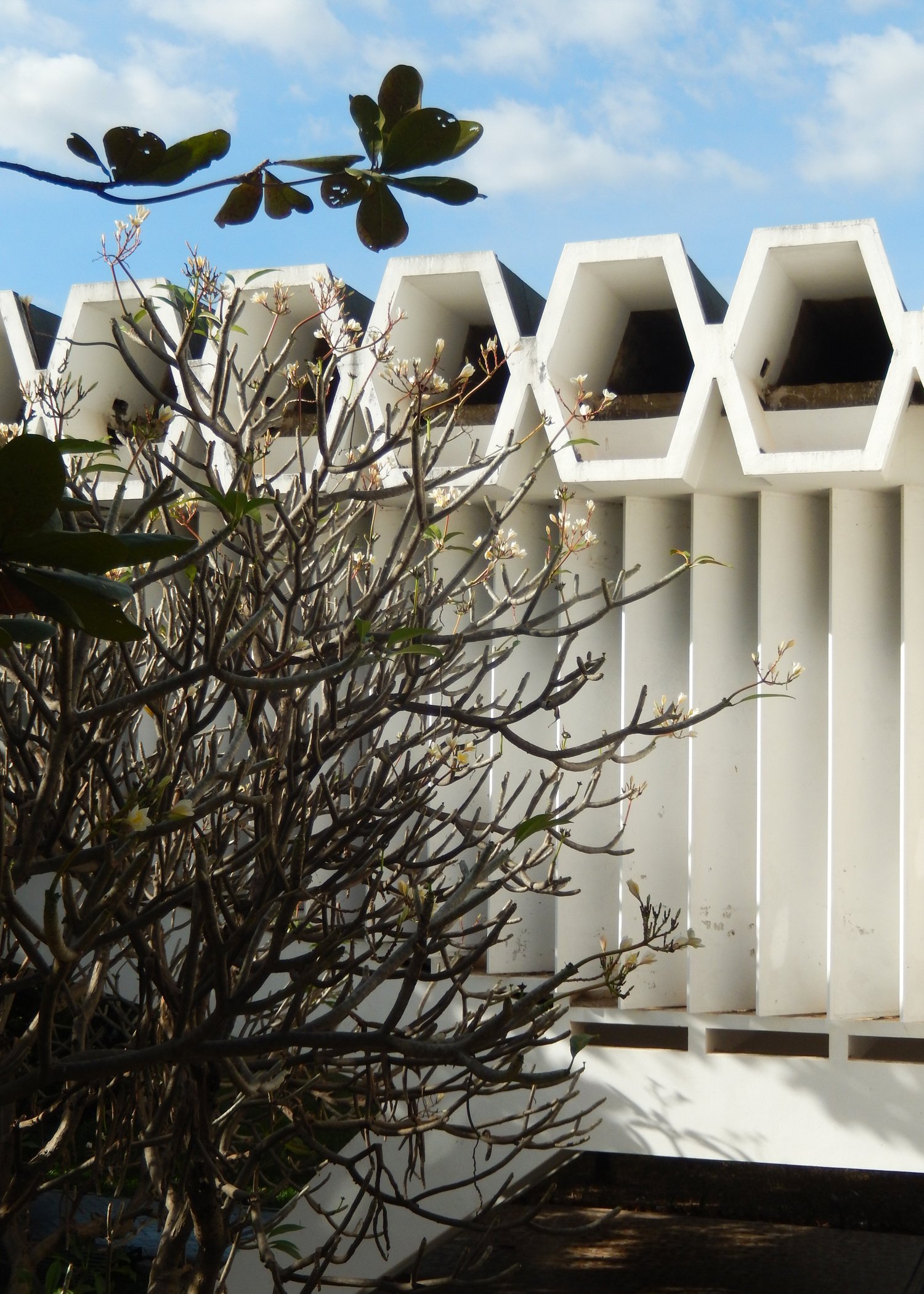 Close up image of an architectural detail of a roof